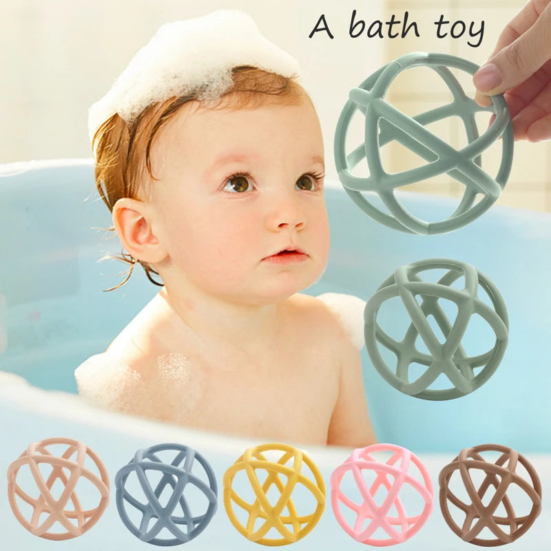 "Colorful Silicone Ball Teether Set - Perfect Educational Toys for Babies, Safe and BPA Free - Ideal Baby Shower Gift!"
