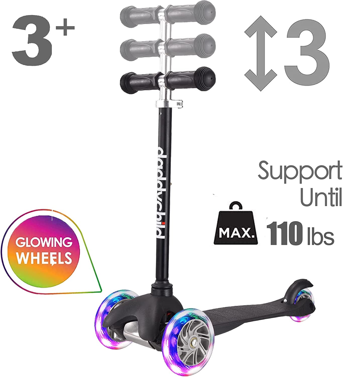 "Light up 3 Wheel Scooter: Perfect for Toddlers 3-6 Years Old, Boys and Girls, with Mini Size and Fun Wheels"